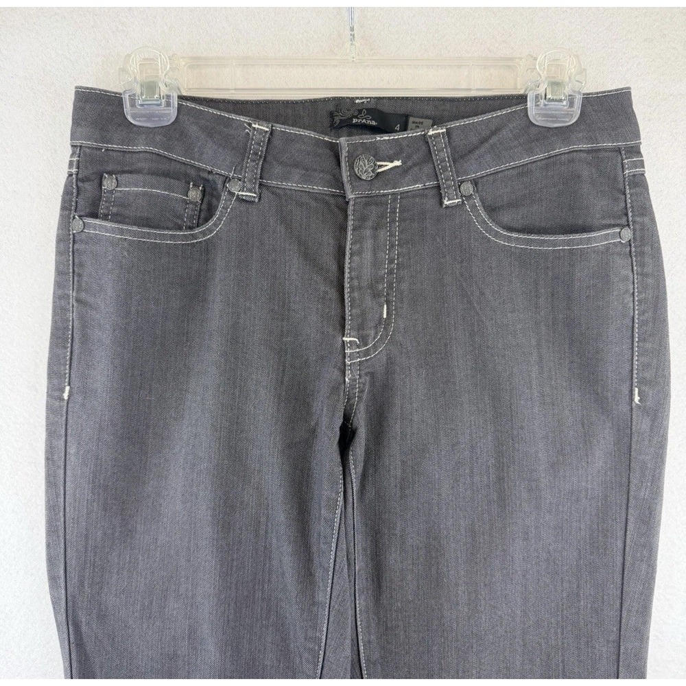 prAna Jeans Womens Size 4,‎ Skinny Straight Leg Charcoal Gray Stretch